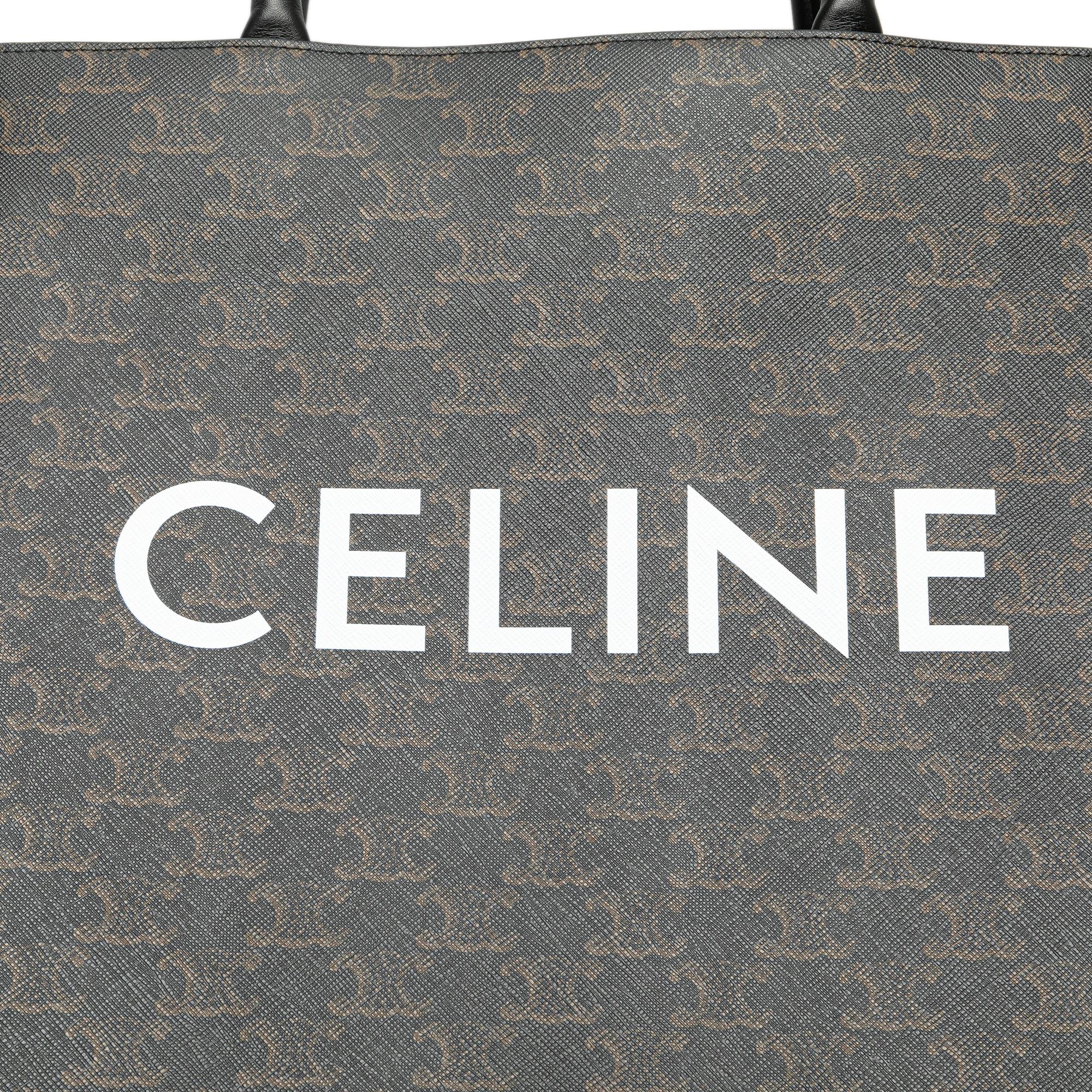 Celine Medium Triomphe Coated Canvas Vertical Cabas Satchel - Image 6