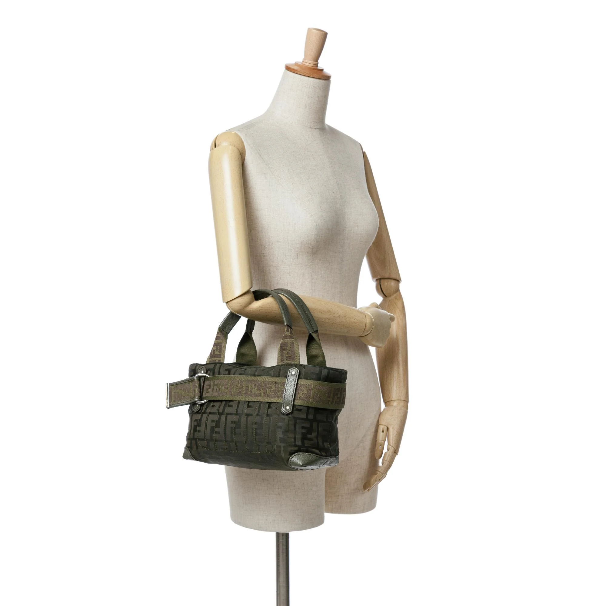 Fendi Zucca Nylon Zip Code Handbag - Image 5
