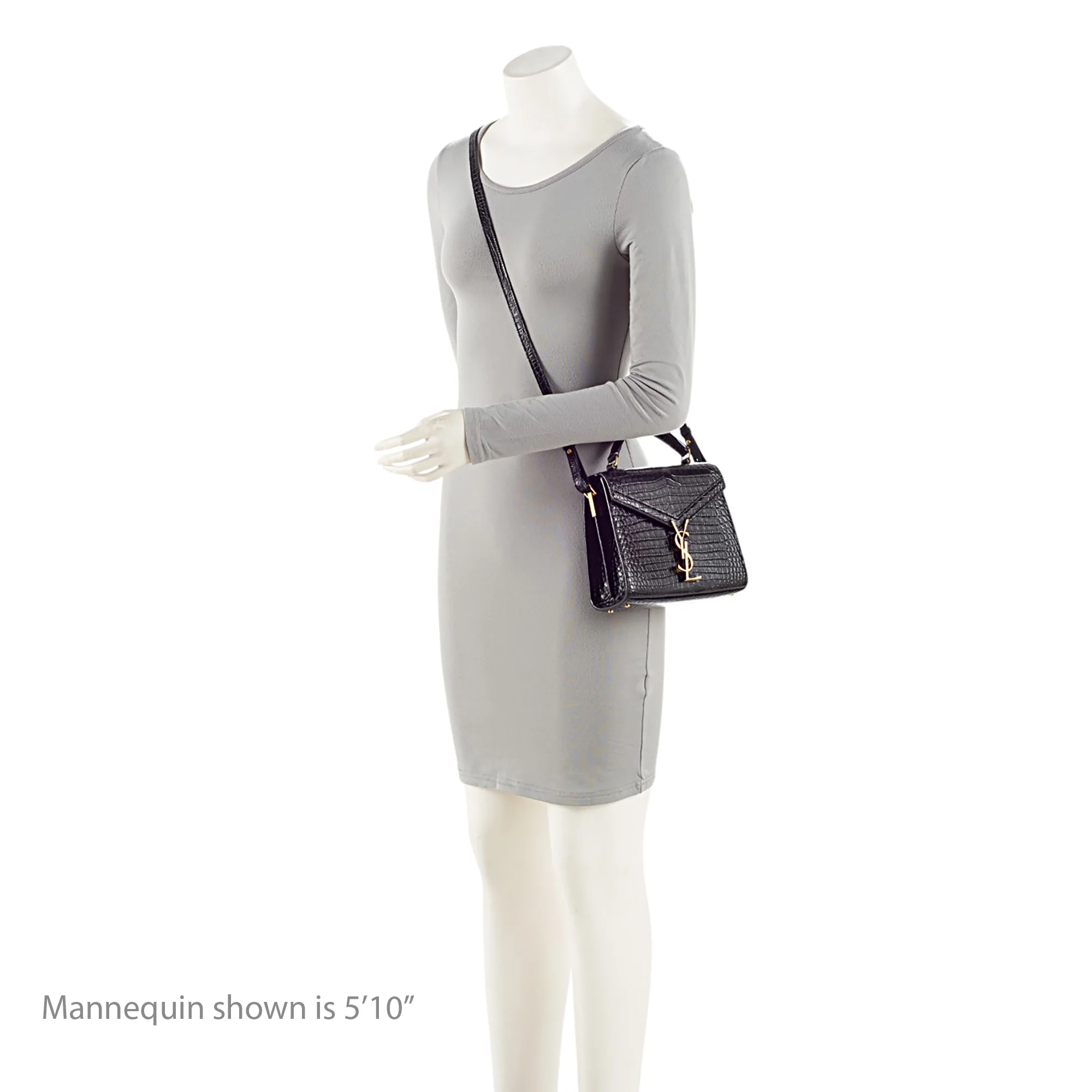 Saint Laurent Croc Embossed Leather Monogram Cassandra Mini Top Handle - Image 5